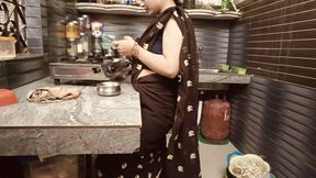 Caught Hot and Beautiful Bhabhi Watching Porn in the Kitchen. Then Bhabhi Had to Give Me Her Pussy.