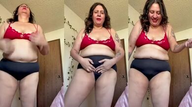 BBW milf desperation wetting panties in sexy lingerie