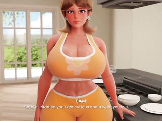 Step-mamma Daisy From Mario Sees My Hard Penis and Suggest Me to Suck It!!