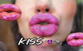 Nasty Messy Purple Lipgloss Kiss Spit Kissing