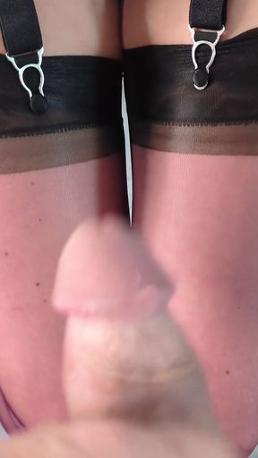 Nylon Sohlenhure in Brombeer Rht Nylons Hat Mich Abgemolken