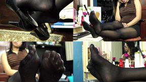 Beautiful Xiomara, dangles and hose!