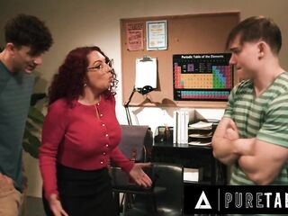 PURE TABOO Devastated Teacher Kiki D'Aire SPITROASTED By Cunning Students To Not Have Affair Naked