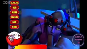 Busty Widowmaker Gets Fully Fucked in Animated Hentai Game Action