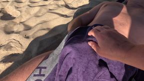 Towel Secret - I Helped Him Cum Under the Beach Towel