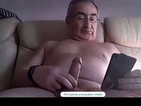 Bearded Spanish Grandpa Jacks Off on Webcam