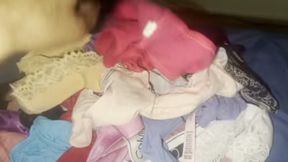Playing in Bed With my Cock in Pantes and Panty Place