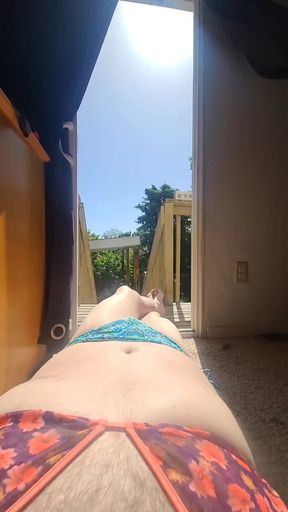 Sunbathing in bikini