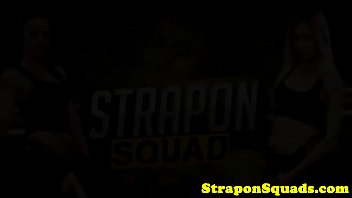 Suspended sub slut dominated with strapon