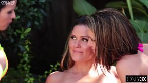 Hot And Horny Sluts Have A Lesbian Threesome By The Pool - Only3x Girls