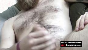 ”Bearded hipster dude wanks his rock solid shaft alone”