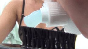 LorY brushes her teeth and blows bubbles a