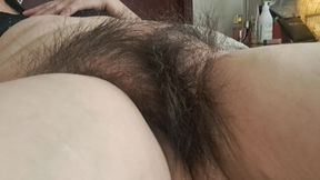 Stepmother showing her hairy ass and very hairy pussy l