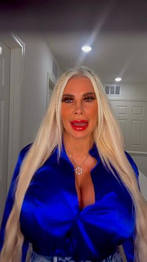 Stripping out of my sexy blue shirt and mini skirt for u