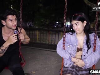 This babe Was Shy But Curious - Playground Interview Turns Into All-Night Anal