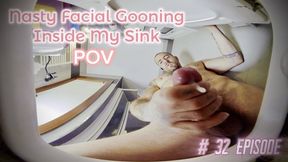 Public Jerk, Look Change & Nasty Facial Gooning Insiide My Sink - Human Toilet Humillation - 8K HDR