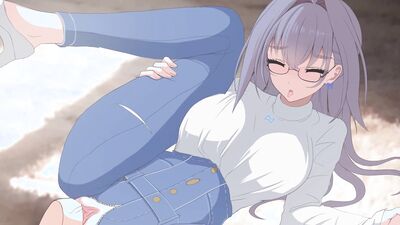 Watch Leggy Jean in Hentai do a sloppy 60 fps jig in her leggings