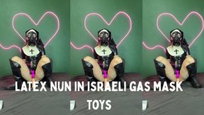 latex nun toys in gas mask israeli