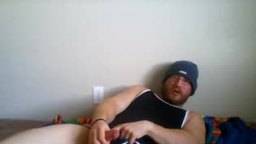 Harvey Irons, Muscle Bear, Jerks His Cock in His Wrestling Singlet!