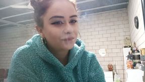 I smoke in a plush hoodie