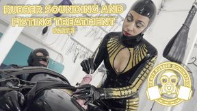 Rubber Sounding and Wristing part 2 - Lady Bellatrix heavy rubber dominatrix and rubber gimp