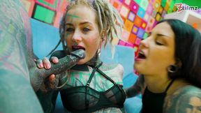 goth and hippie chick love gettiing anal fuck and facial cumshots