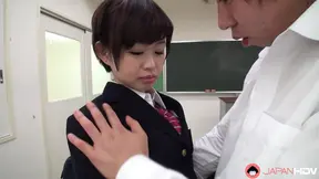 Japanese student, Kaho Miyazaki sucks dick, uncensored