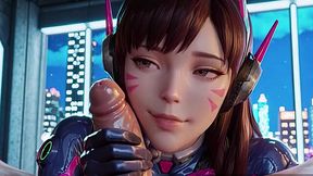 AI Generated D.Va from Overwatch got fucked in her ripped costume