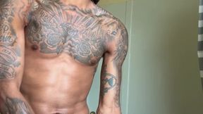 Tattooed BBC king cums hard with biggest nut yet