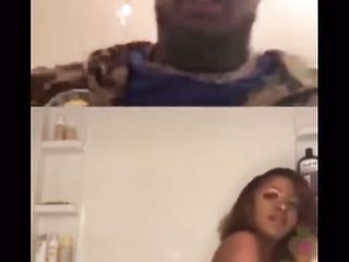 Hot Ebony Girl Live in Bath with Big Tits