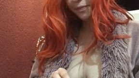 Cigarette in the middle of the night - wearing warm robe