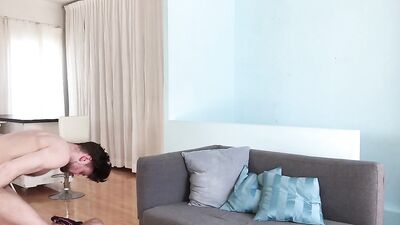 Bubble butt guy teases his gifted partner and gets shagged