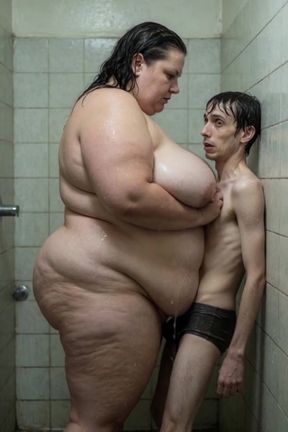 Curvy BBW enjoys public play with a stranger despite size differences