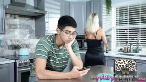 Big-titted MILF creampies step-nephew's big pole