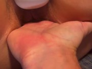 Lesbian best friend fingers my pussy until I squirt listen how wet it was