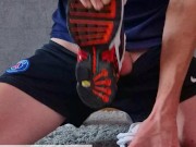 Squeezed my dick between nike tn's and cum on them