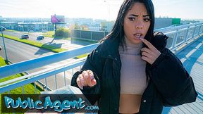 Public Sex Brunette with a beautiful bubble butt fucking a big fat cock