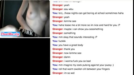 Skinny young hottie with belly piercing masturbating with a stranger