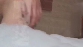 i wash my breasts with lots of foam. foamy bath on big breasts