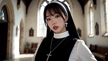 Asian Nun Worships Black Lord in Church – BBC Fills Her with Holiness (AI)