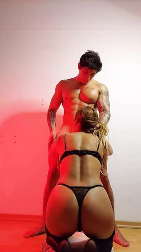 Sex with stunning busty girl in sexy lingerie