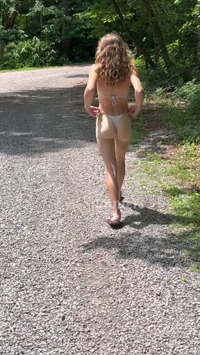 Eva Summers 2025 Bikini Thong Compilation Walking Hiking Lake Relaxing
