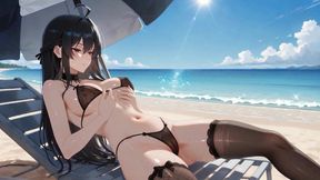 AI Gothic Beauty by the Sea.