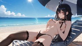 AI Gothic Beauty by the Sea.