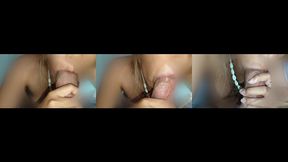 girlfriend lips are so juicy during deepthroat she cheat to the boyfriend sucking big dick . she wants to record and send to the ex for revange