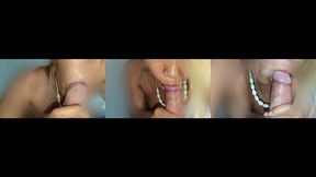 girlfriend lips are so juicy during deepthroat she cheat to the boyfriend sucking big dick . she wants to record and send to the ex for revange