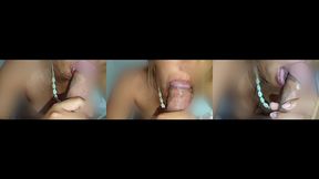girlfriend lips are so juicy during deepthroat she cheat to the boyfriend sucking big dick . she wants to record and send to the ex for revange