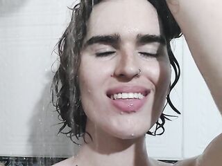 Shower fantasy – femboy leaking juicy and full of attitude