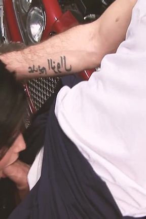 Dressed Babes Scene-3_milf Couple in Lingerie Having a Threesome in the Mechanic's Workshop