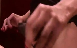 Blindfolded shackled guy fucks tranny
